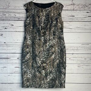 Lafayette 148 New York Brown and Black Patterned Mini Dress